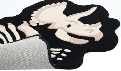 Dinosaur Fossil Rug | Hand tufted rug | bottom View