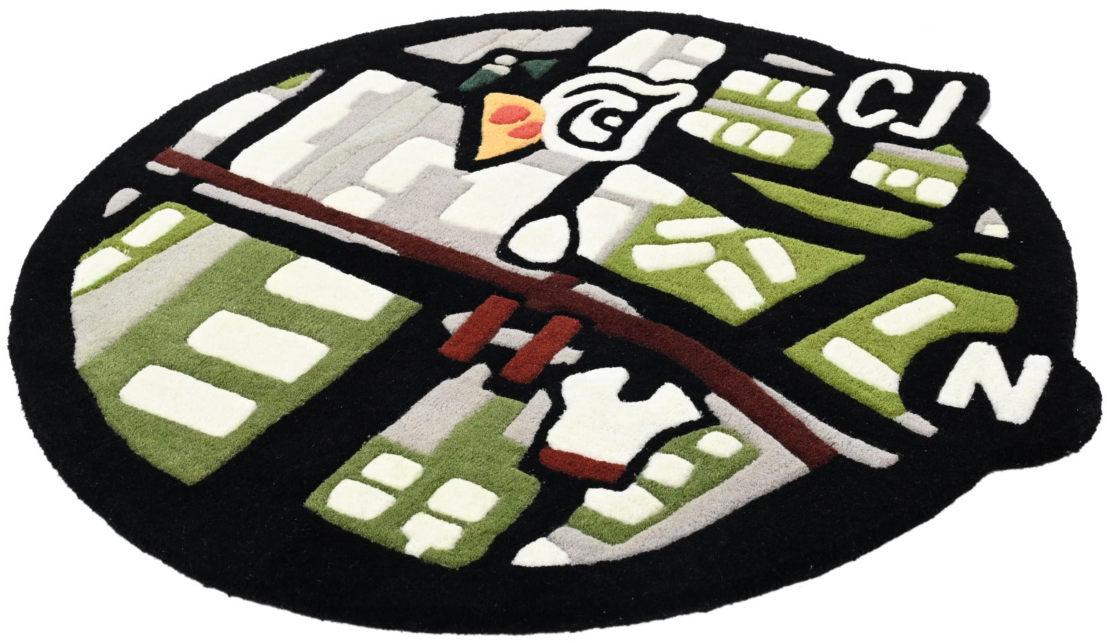 San Andreas Minimap Rug | Hand-Tufted Rug | Side View